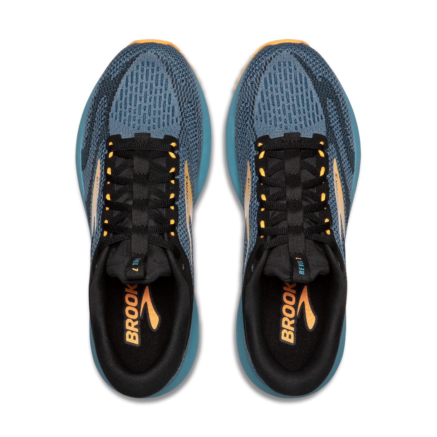 Brooks Men\'s Revel 7 Running Athletic Sneakers Blue Black Orange NEW SZ 9.5 Amazon.com | Brooks Men main image 2