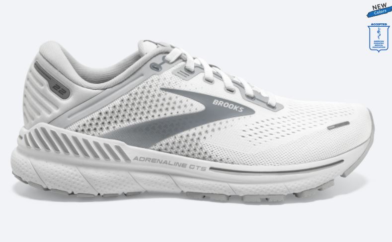 Brooks Men\'s GTS 22 Oyster Gray White Running Shoes Brooks Glycerin GTS 22 Mesh (Neutral Support) (Stability  main image 4