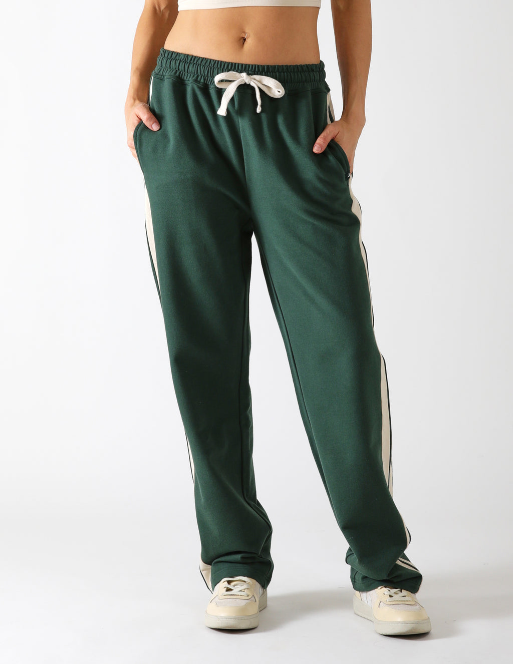 Glyder Women's Retro Straight Leg Sweatpant FOREST / OATMILK