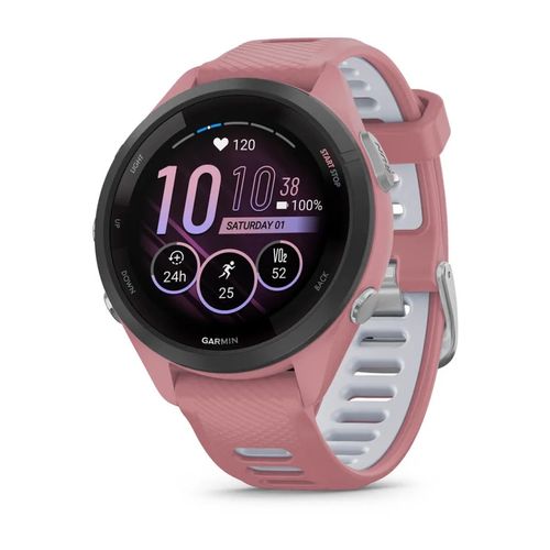 Garmin Forerunner 265S Black Bezel with Light Pink Case and Light