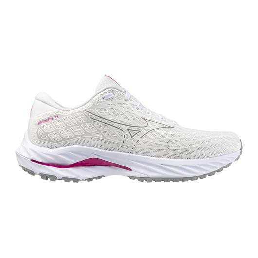 Mizuno WOMEN'S WAVE INSPIRE 20 PROJECT ZERO WHITE/FUCHSIA PURPLE