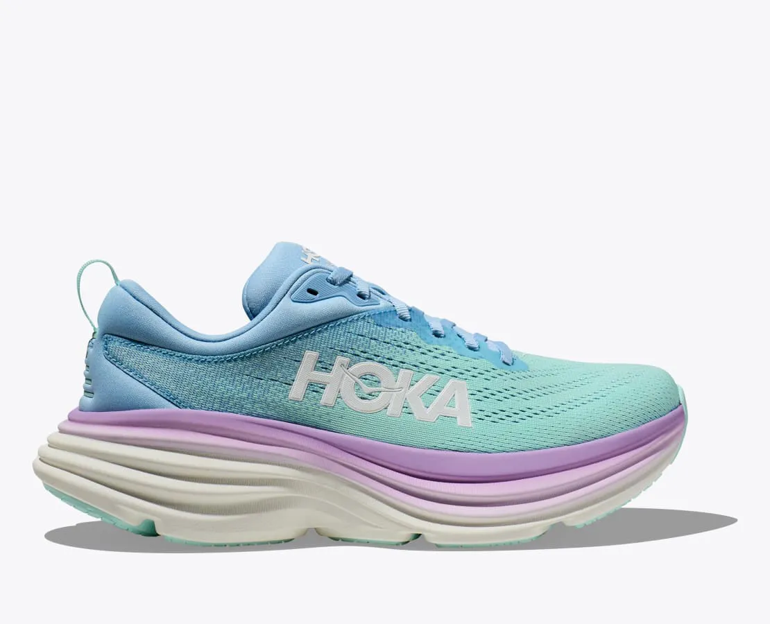 Hoka Women's Bondi 8 Wide (D) AIRY BLUE/SUNLIT OCEAN