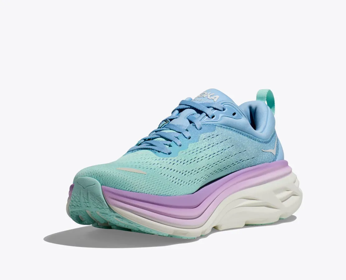 Hoka Women's Bondi 8 Wide (D) AIRY BLUE/SUNLIT OCEAN