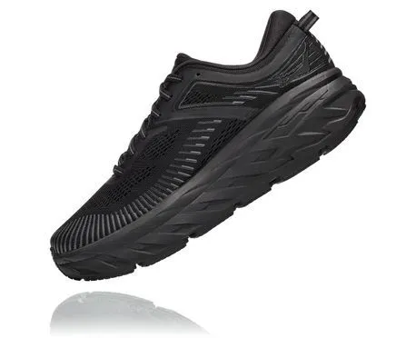 Hoka One One Bondi 7 Mens 12 X-Wide 4E Black Cushioned Running Shoes 1117033 Hoka One One Bondi 7 4E Black for sale | eBay main image 3