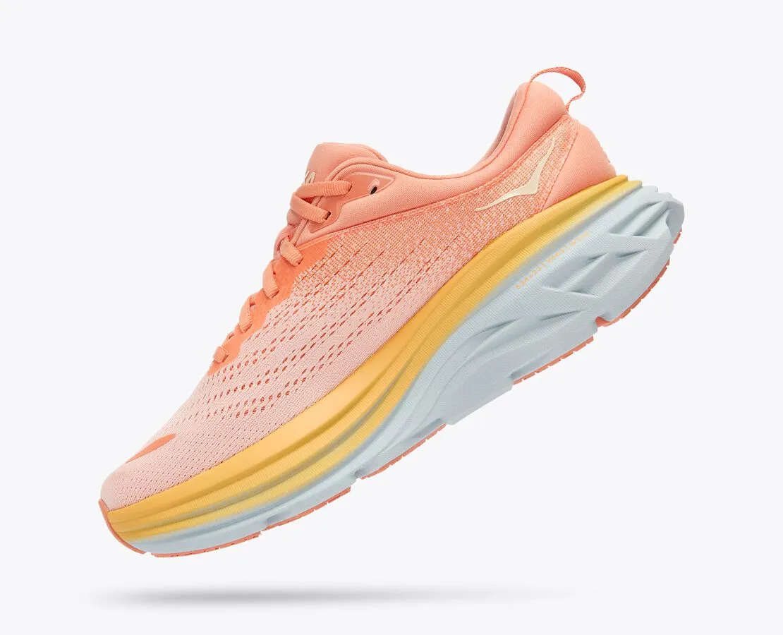 Hoka Women's Bondi 8 SHELL CORAL / PEACH PARFAIT