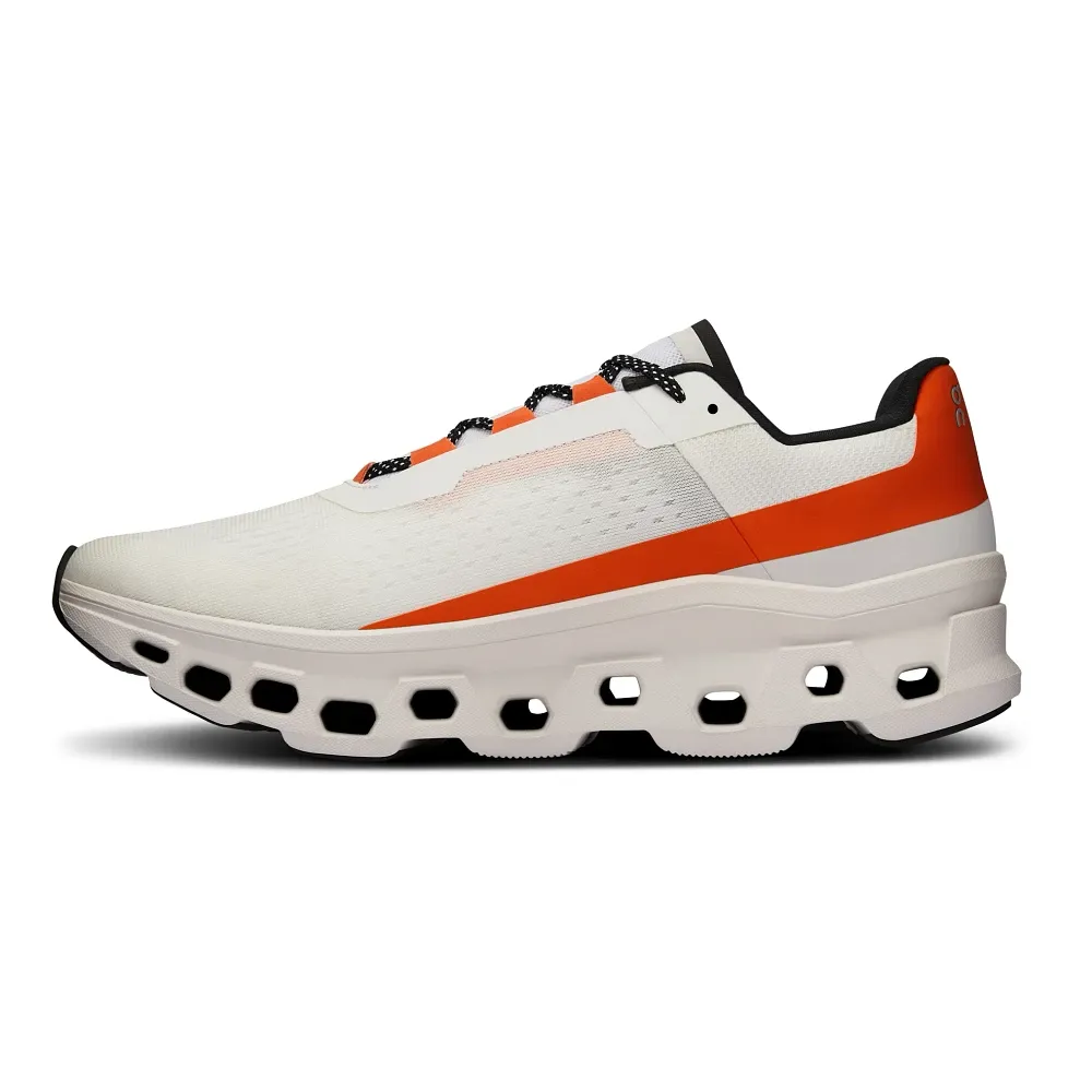 On Men's Cloudmonster Undyed-White/Flame