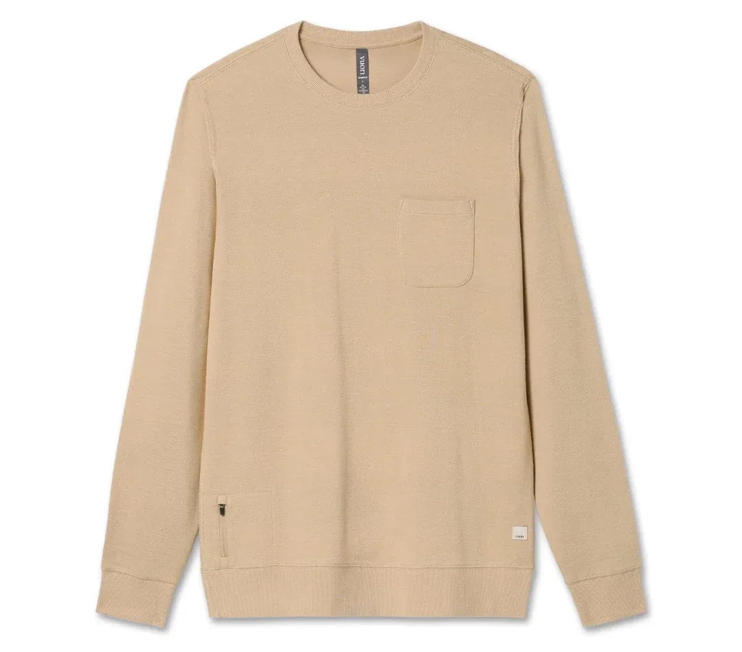 VUORI Men's Jeffreys Pullover GRAIN HEATHER
