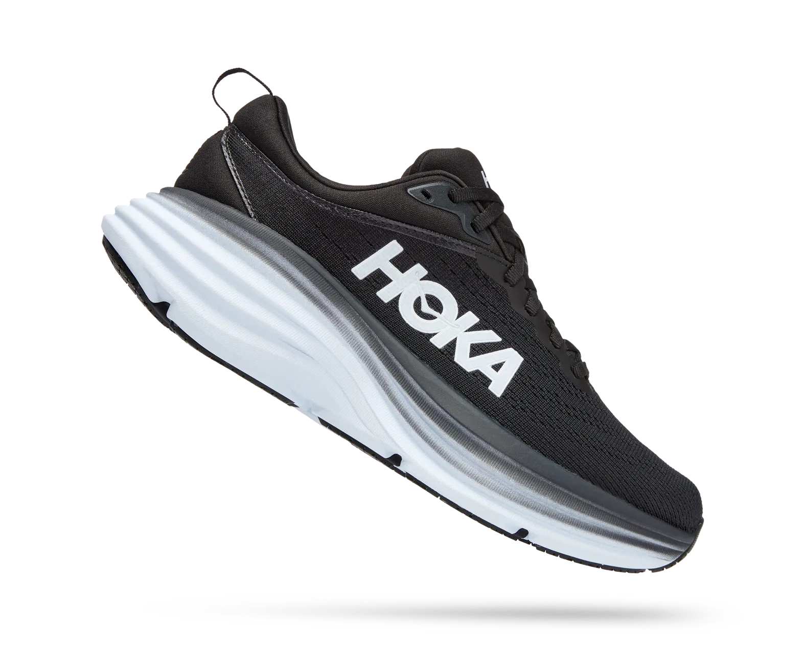 Hoka Women's Bondi 8 Wide (D) BLACK/WHITE