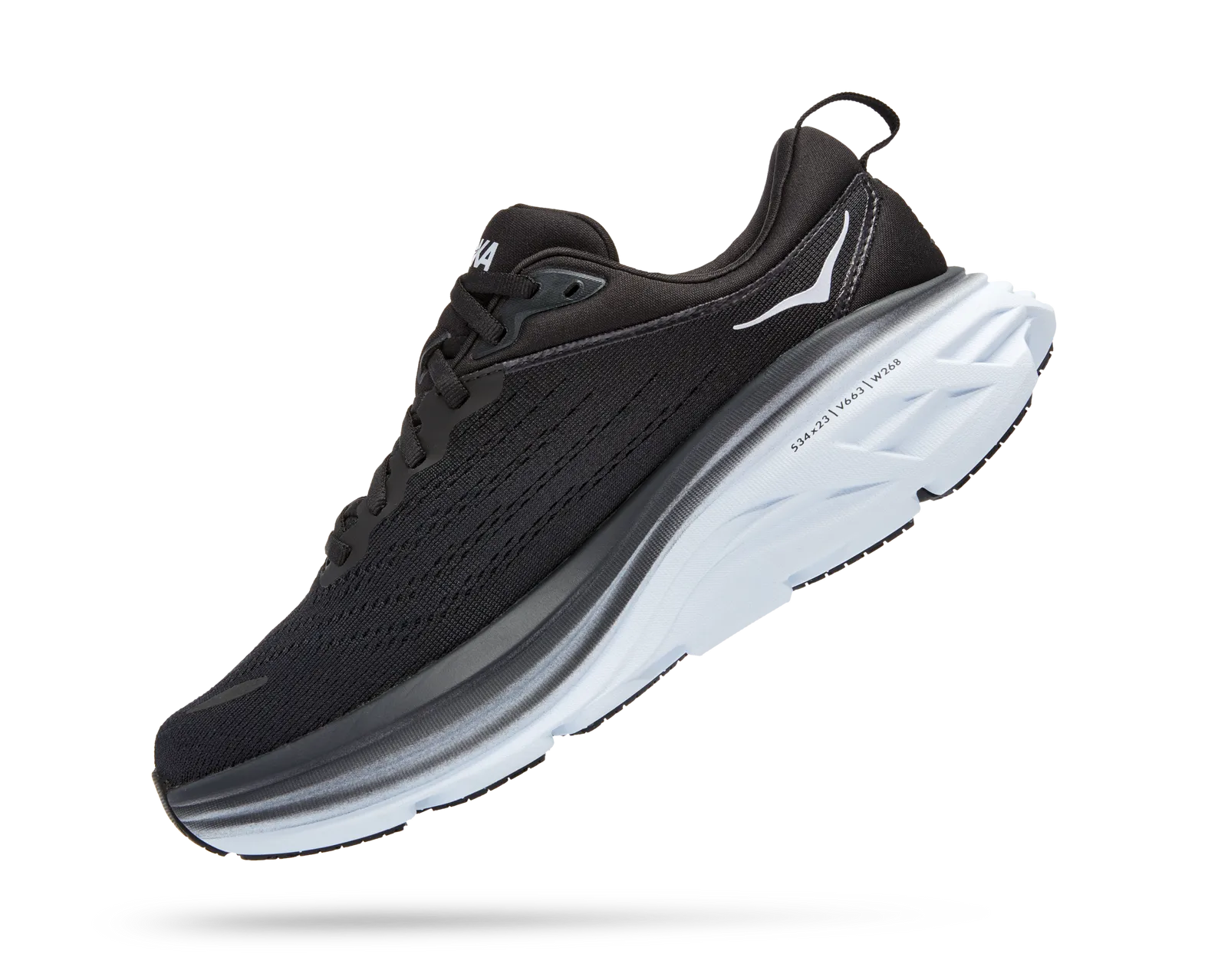 Hoka Women's Bondi 8 Wide (D) BLACK/WHITE