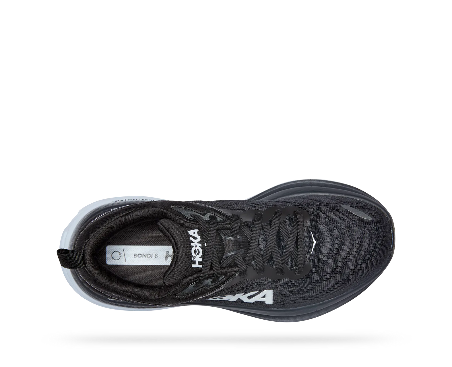 Hoka Women's Bondi 8 Wide (D) BLACK/WHITE