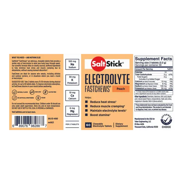 SaltStick FastChews Peach (60ct)